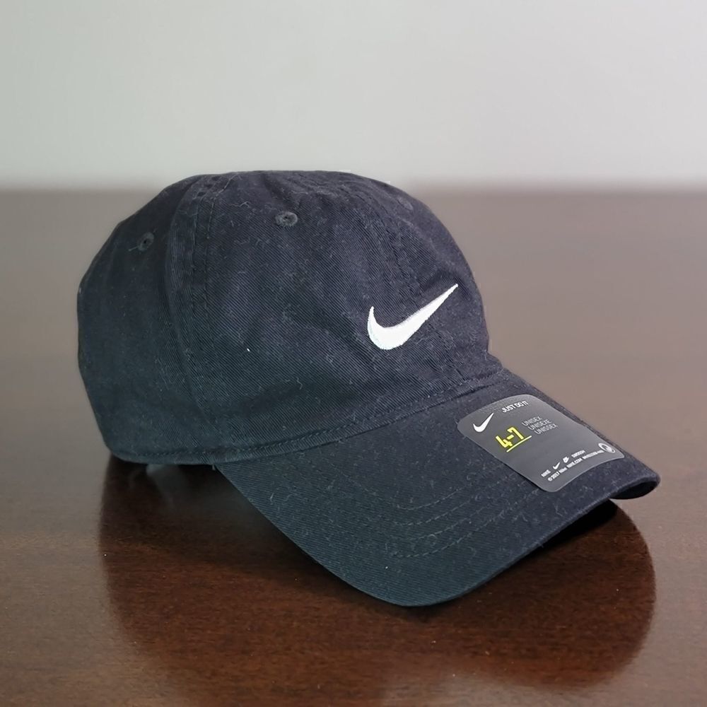 Nike Sportswear NSW Kids Unisex Dad Hat Cap Black White Embroidered Swoosh